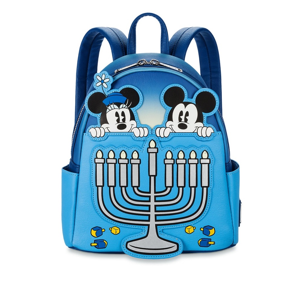 Mickey Mouse and Minnie mouse Hanukkah light up lounge fly and earrings.